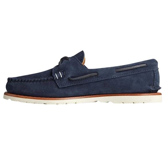 Sperry Mens X Sunspel Authentic Original Boat Shoe US 10 EU 43 Navy Suede NWOB - Picture 2 of 13